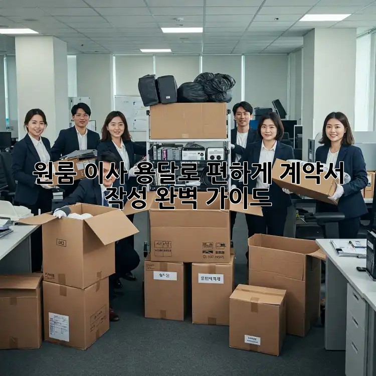 원룸 이사, 용달로 편하게! 계약서 작성 완벽 가이드