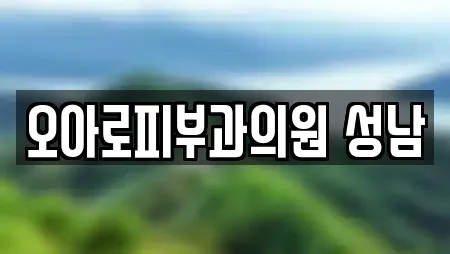 오아로피부과의원 성남