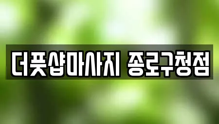 더풋샵마사지 종로구청점